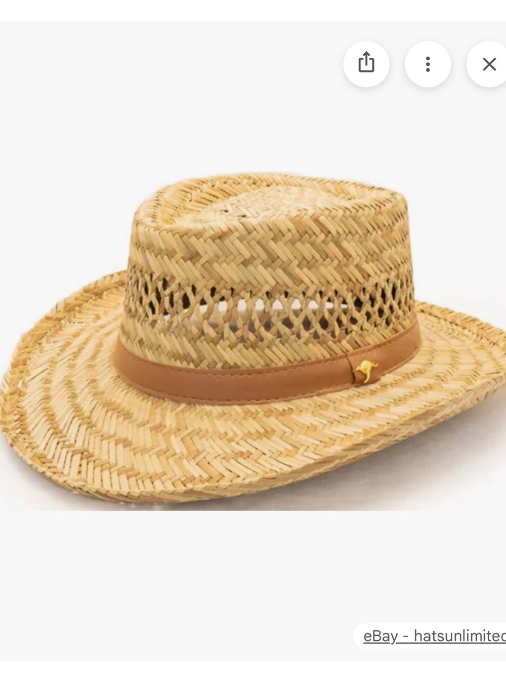 Dorfman Pacific Murray Rush Gambler Straw Sun Hat 383-NAT1 - Small